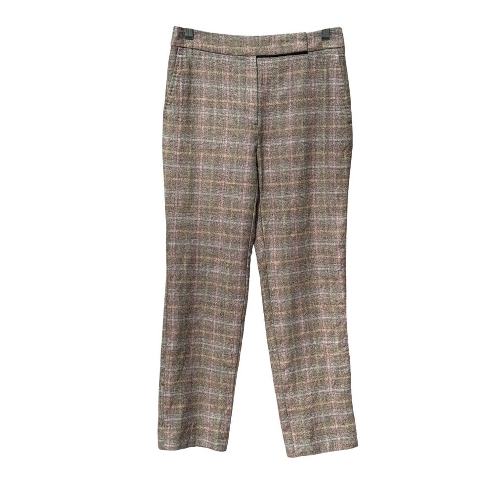 Plaid Wool Kashmir Straight-Leg Pants 2 Academia Career‎ Old Money Quiet Luxury